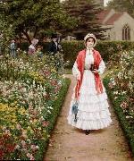 Edmund Blair Leighton After service oil painting on canvas